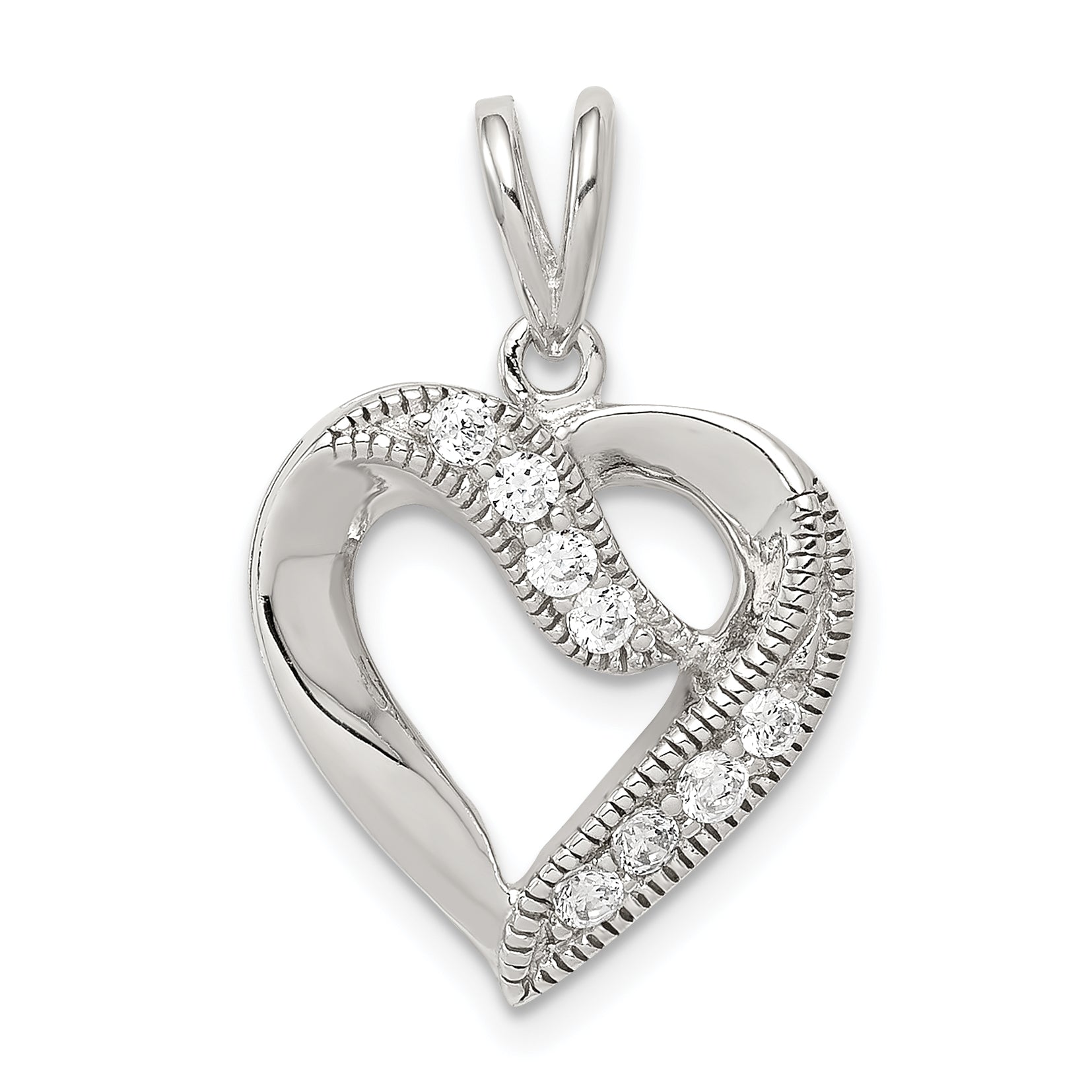 Sterling Silver CZ Heart Pendant Main image