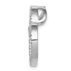 Sterling Silver Rhodium-plated CZ Heart Slide Pendant