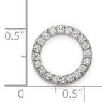 Sterling Silver Rhodium-plated CZ Round Pendant
