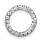 Sterling Silver Rhodium-plated CZ Round Pendant