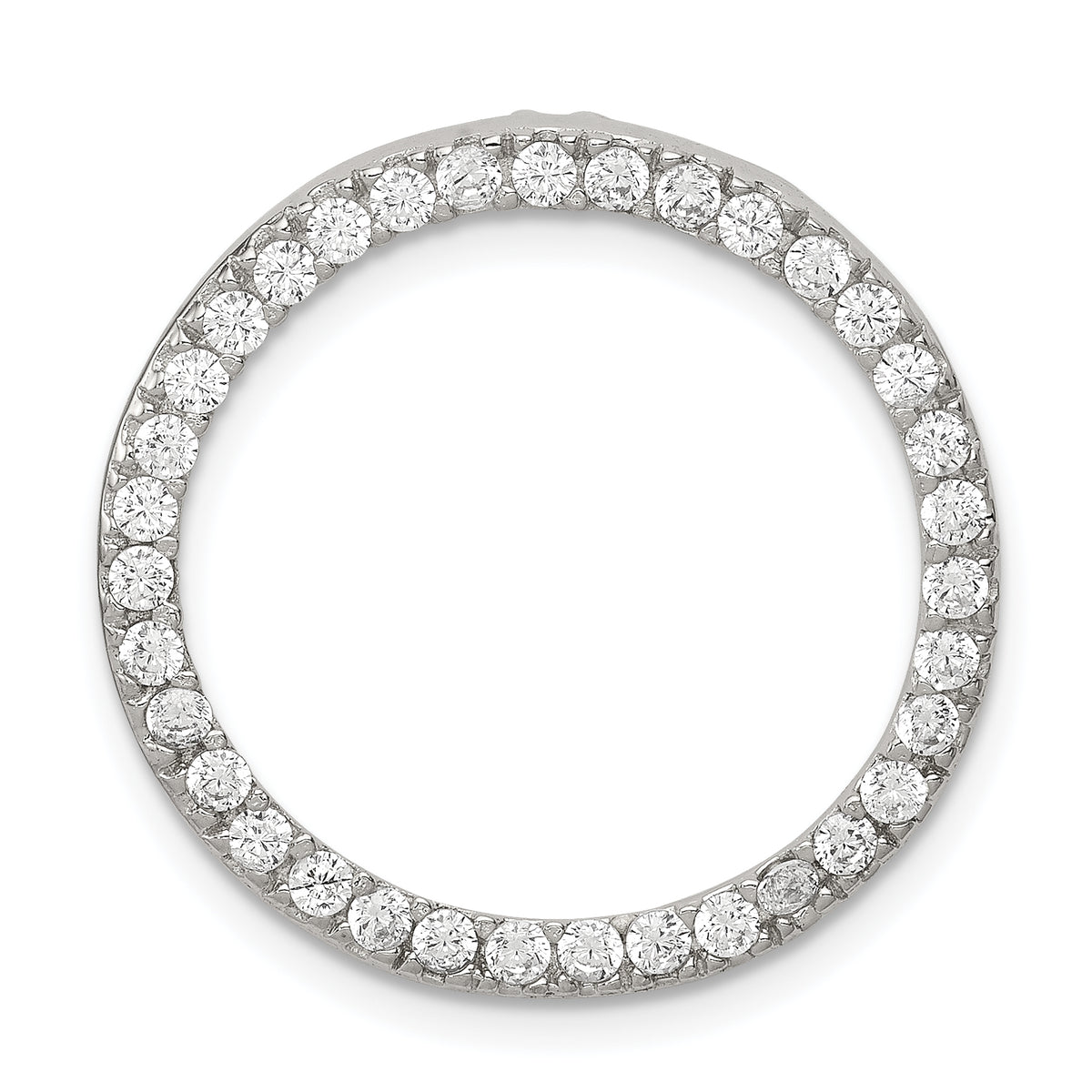 Round Cubic Zirconia Pendant in Sterling Silver, 24mm - Sophia Jewelers Main image
