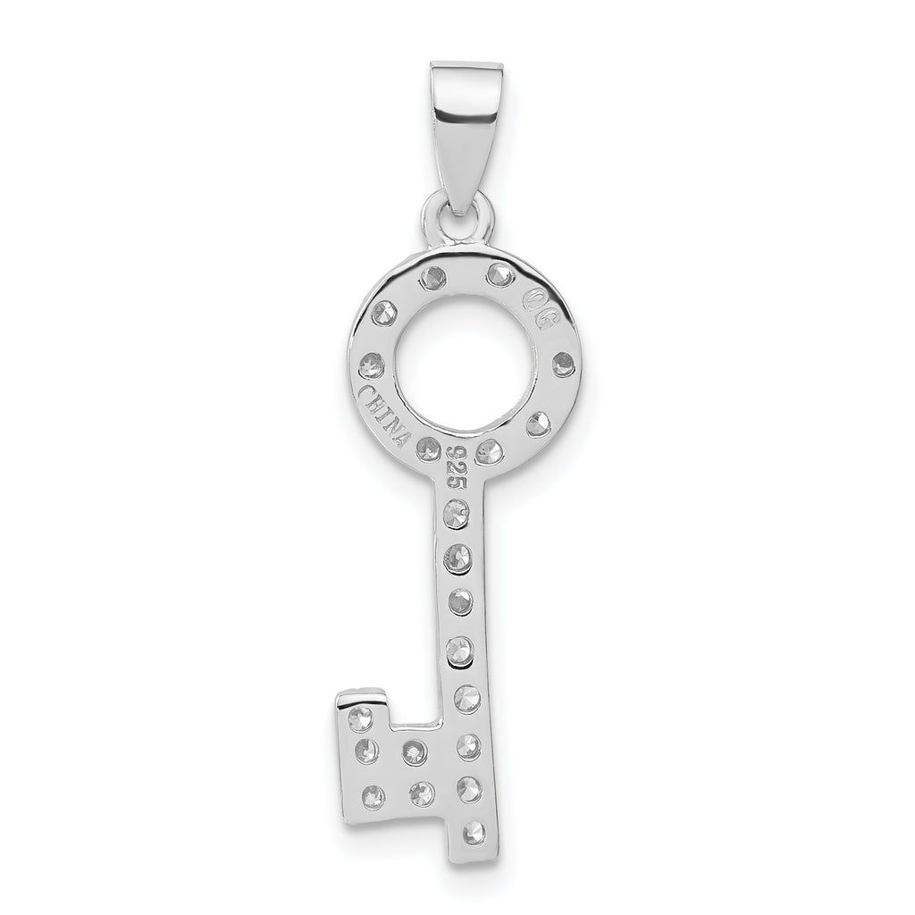 CZ Key Pendant in Sterling Silver