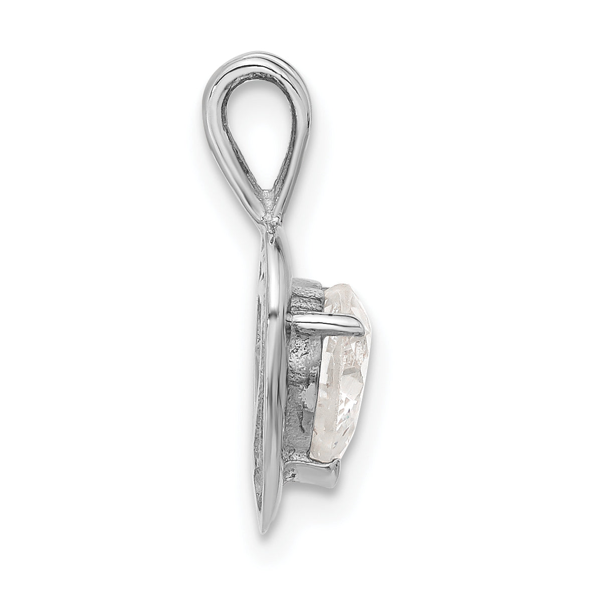 Sterling Silver CZ Heart Pendant Secondary image