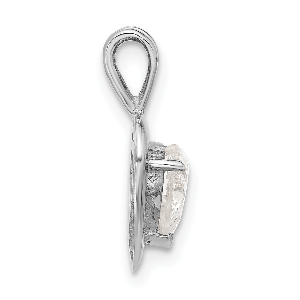 Sterling Silver CZ Heart Pendant