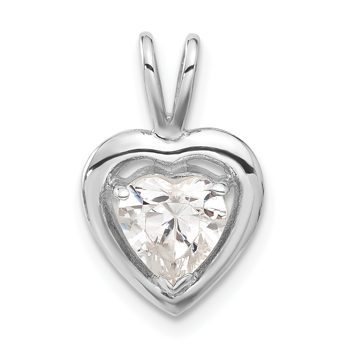 Sterling Silver CZ Heart Pendant Main image