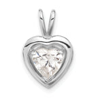 Sterling Silver CZ Heart Pendant