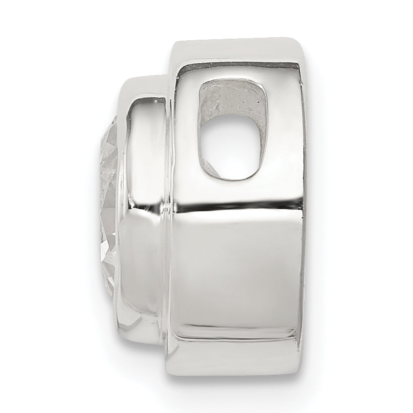 Sterling Silver 8mm CZ Round Slide Secondary image