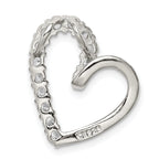 Sterling Silver Rhodium-plated CZ Heart Pendant