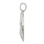 Sterling Silver Rhodium-plated Hammered Circle Pendant