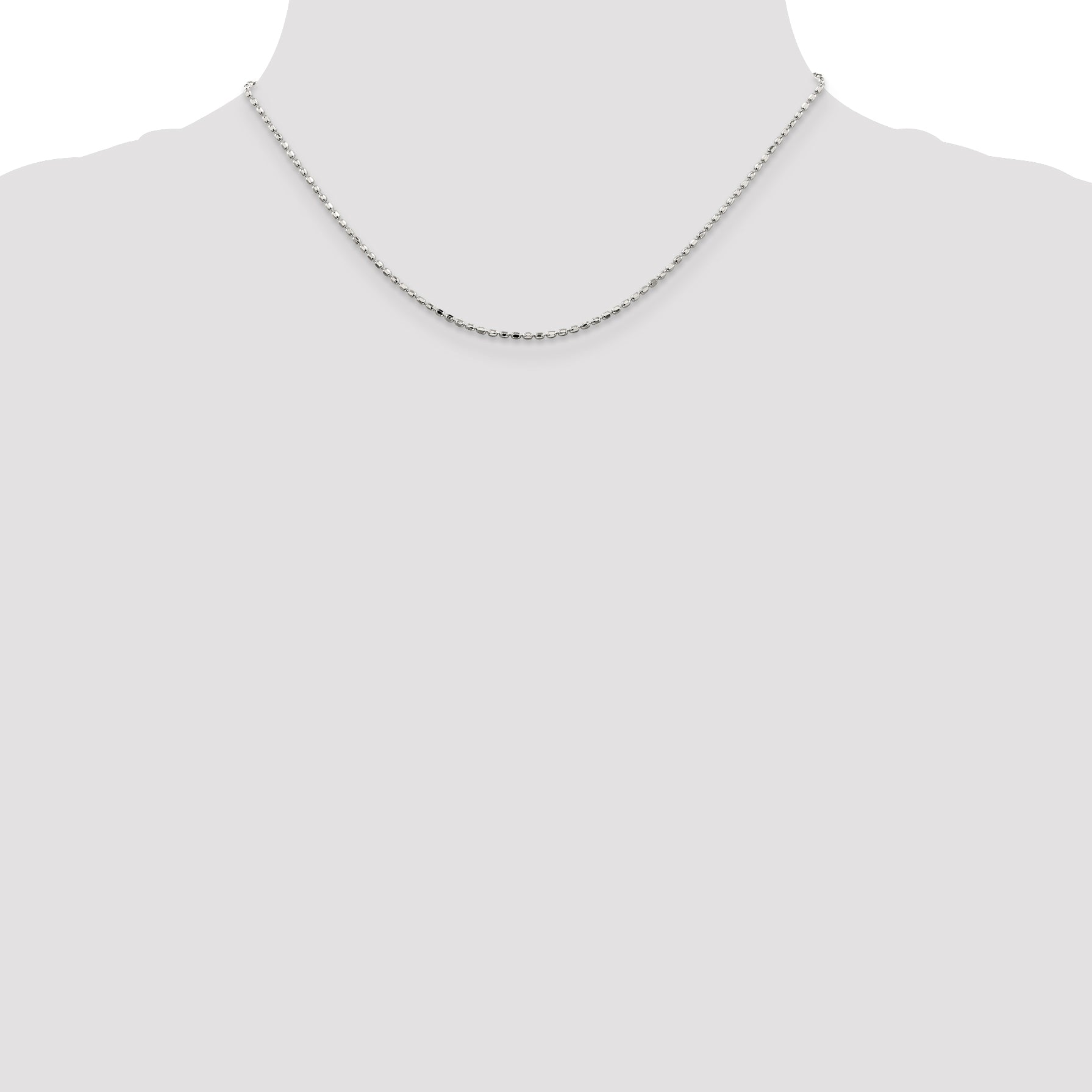 Sophia Jewelers Sterling Silver 925 Women's Polished Beaded Chain Necklace