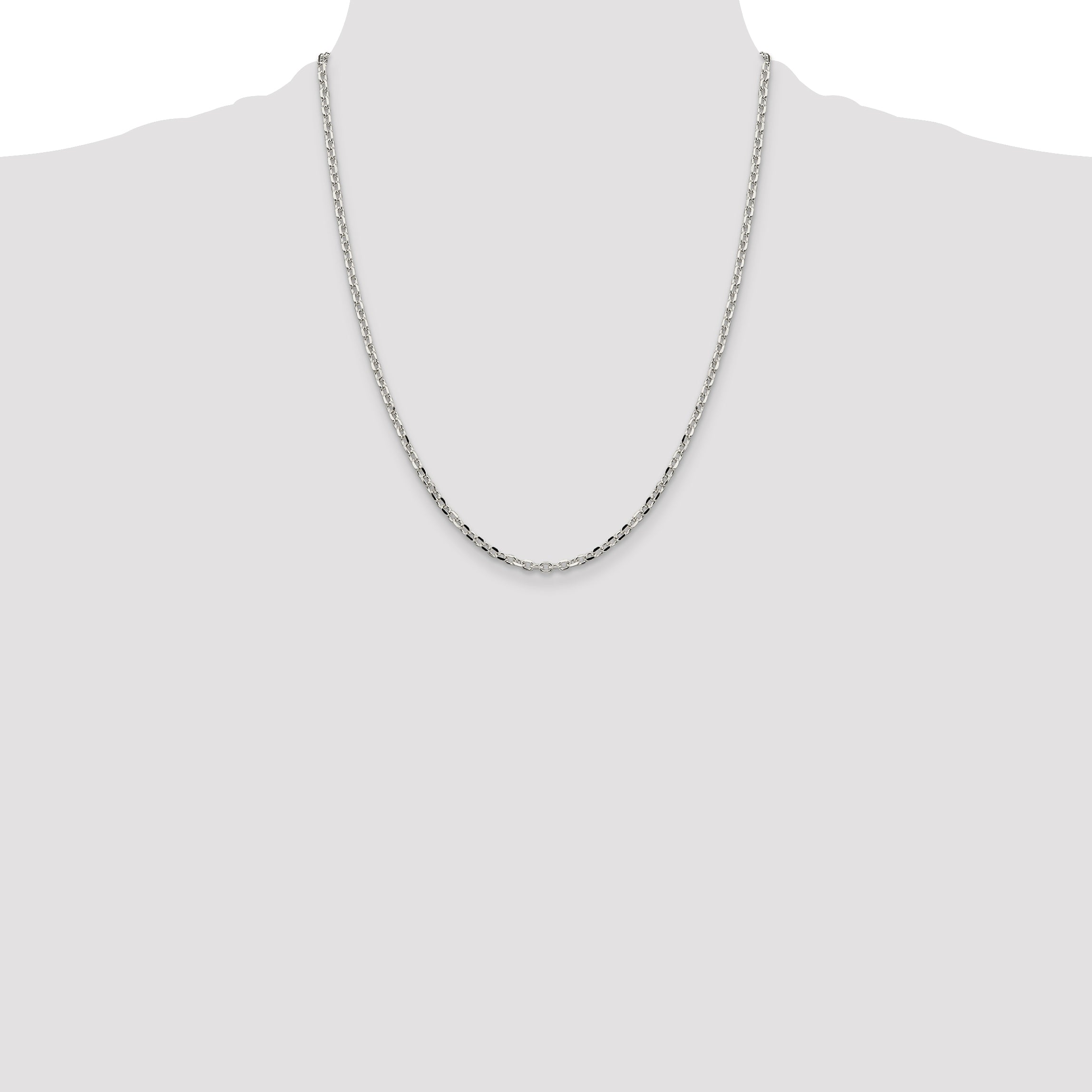 Sterling Silver 2.75mm Diamond-cut Forzantina Cable Chain