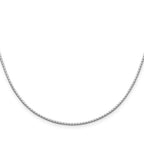 Mirror Box Chain Necklace in Sterling Silver, 1.25mm
