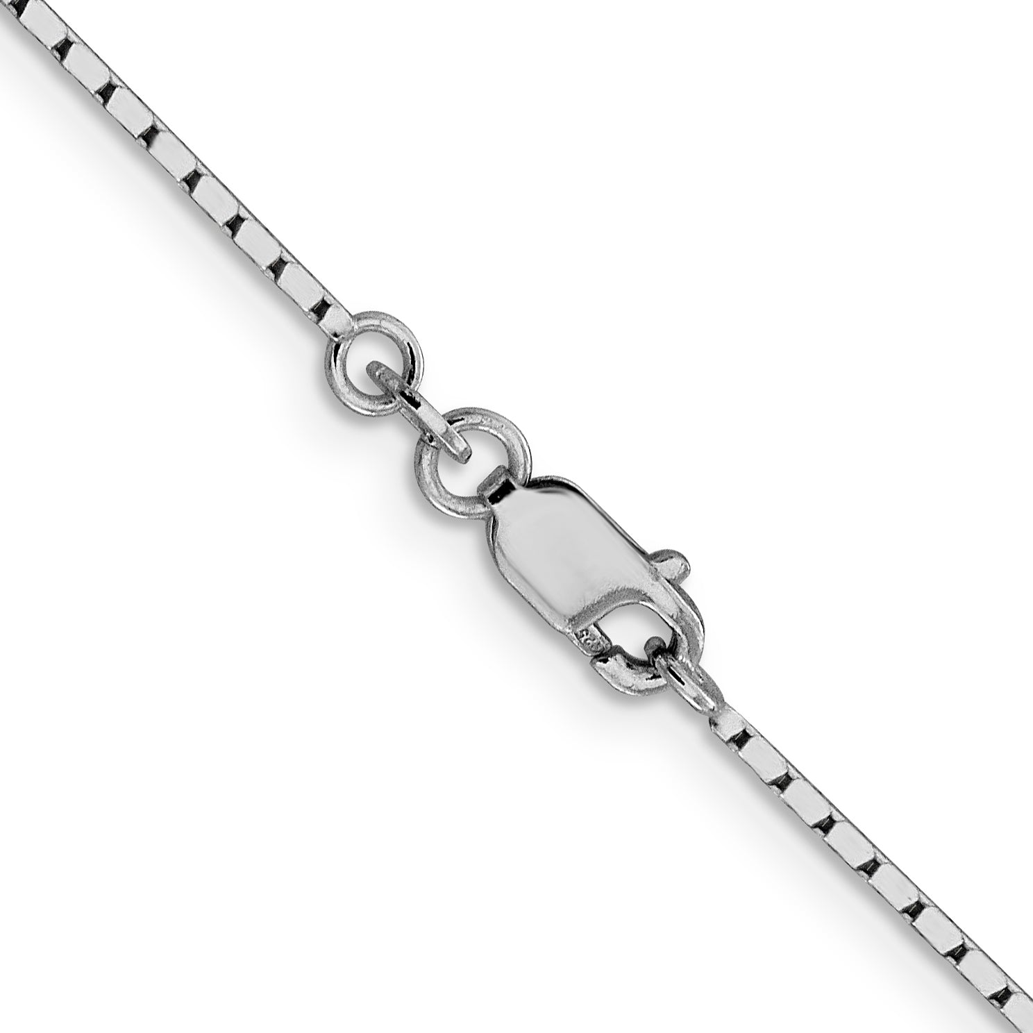 Mirror Box Chain Necklace in Sterling Silver, 1.25mm