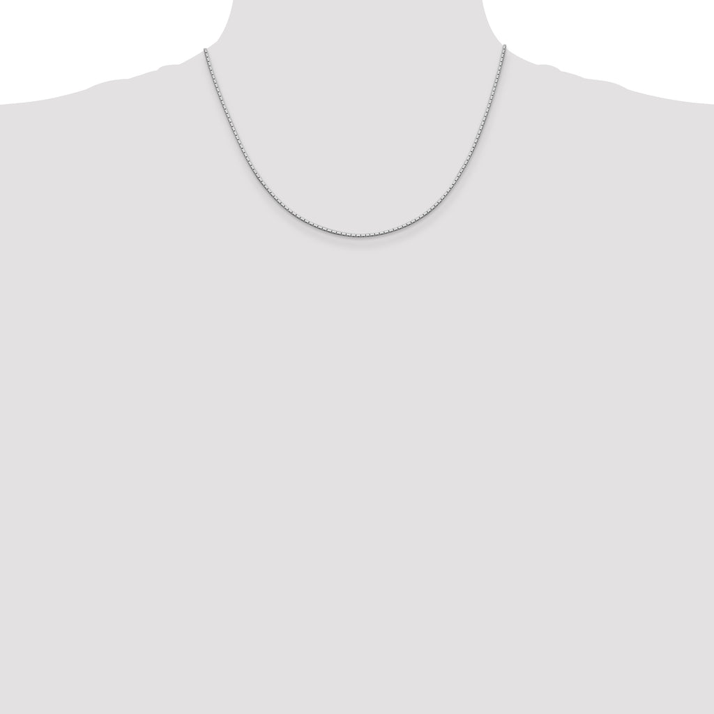 Mirror Box Chain Necklace in Sterling Silver, 1.25mm