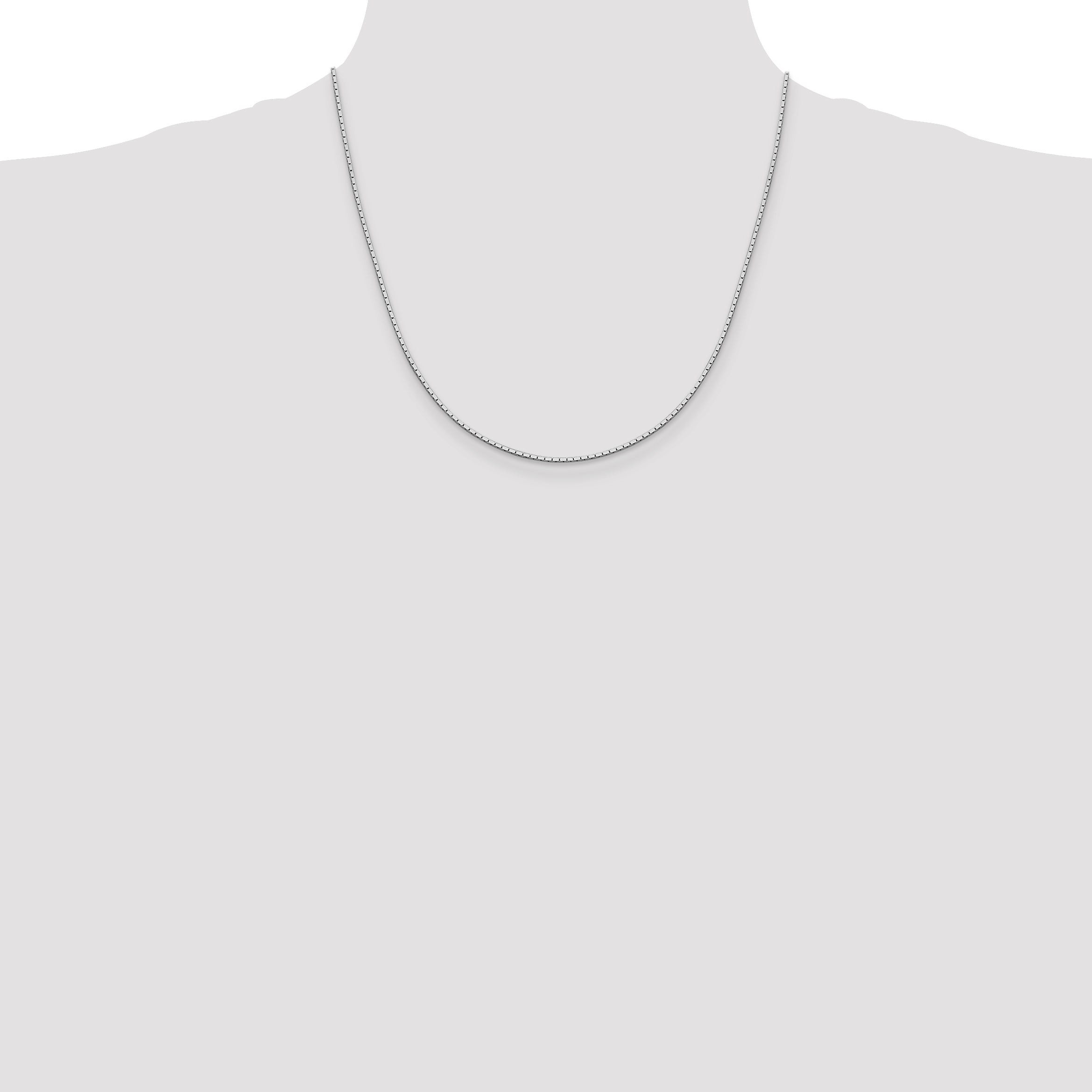 Sterling Silver 925 Women's Mirror Box Chain Necklace Polished 16 Inch