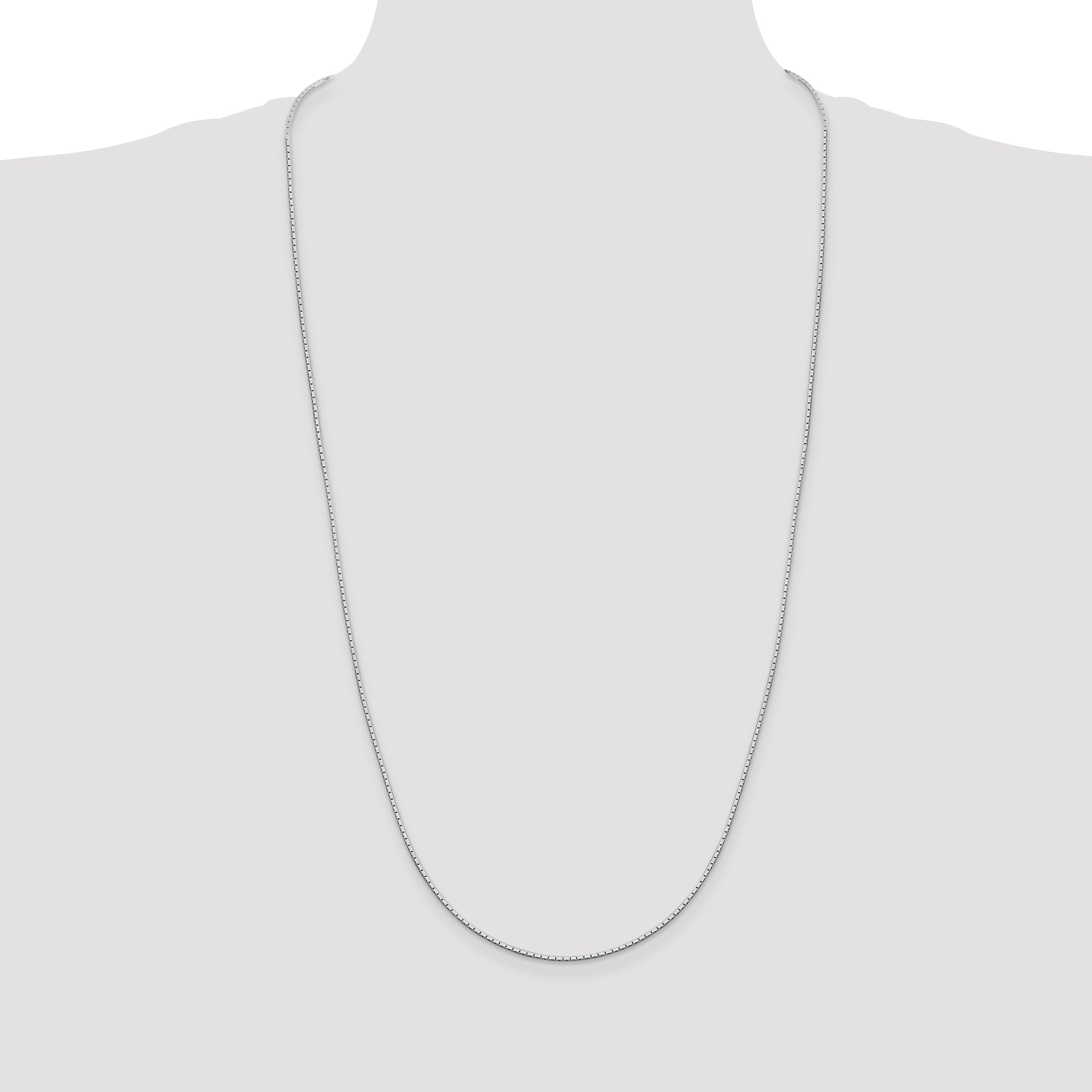 Mirror Box Chain Necklace in Sterling Silver, 1.25mm