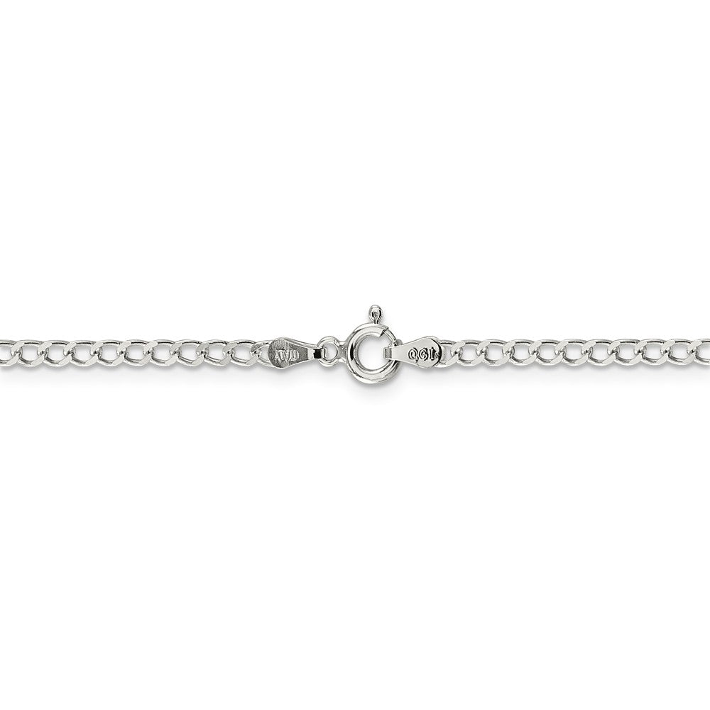 Sterling Silver 925 Curb Chain Necklace, 2.8mm, Elegant 16-Inch
