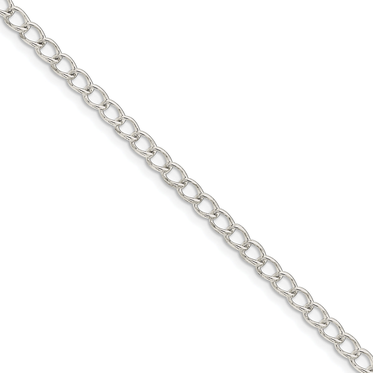 Sterling Silver 3mm Half Round Wire Curb Chain