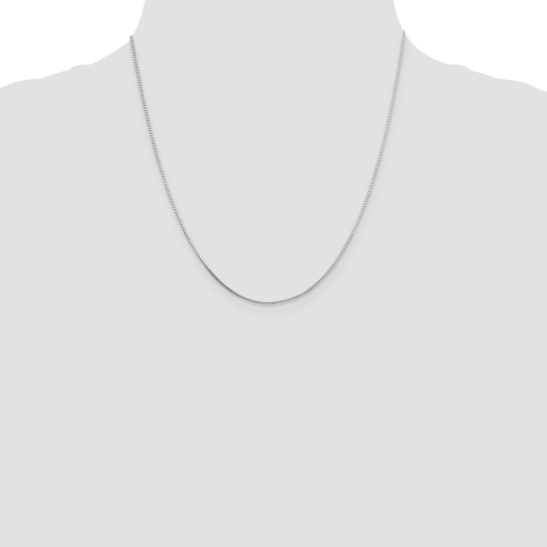 Sterling Silver 925 Mirror Box Chain Necklace with Anti-Tarnish Finish
