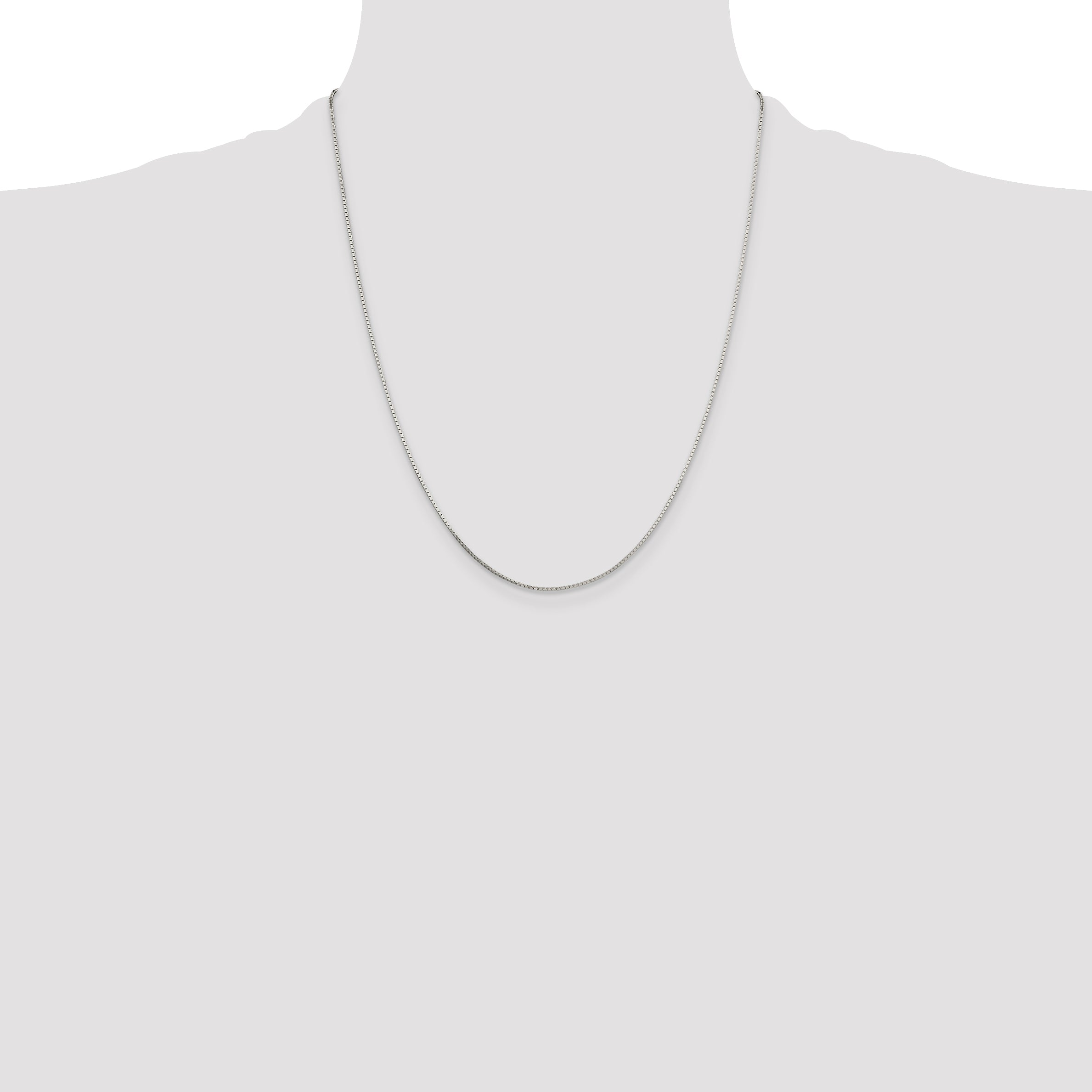 Sterling Silver 925 Mirror Box Chain Necklace with Anti-Tarnish Finish