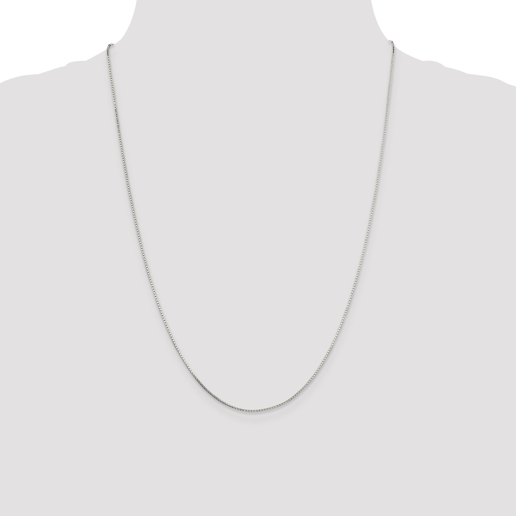 Sterling Silver 925 Mirror Box Chain Necklace with Anti-Tarnish Finish