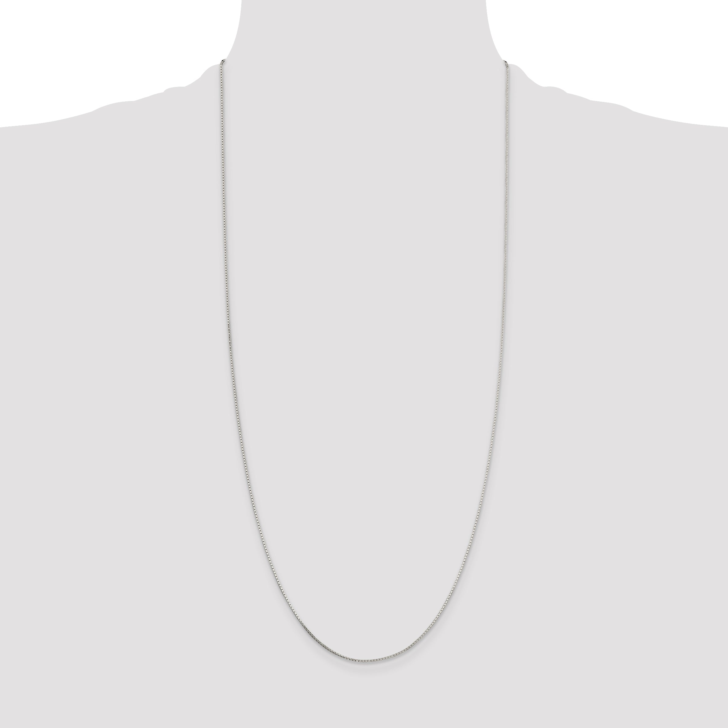 Sterling Silver 925 Mirror Box Chain Necklace with Anti-Tarnish Finish