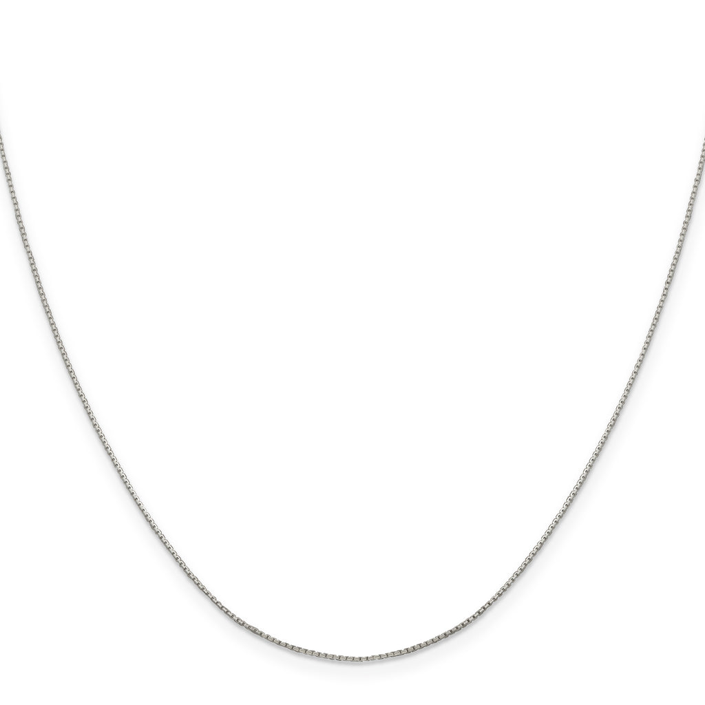 8-Sided Mirror Box Chain Necklace in Sterling Silver
