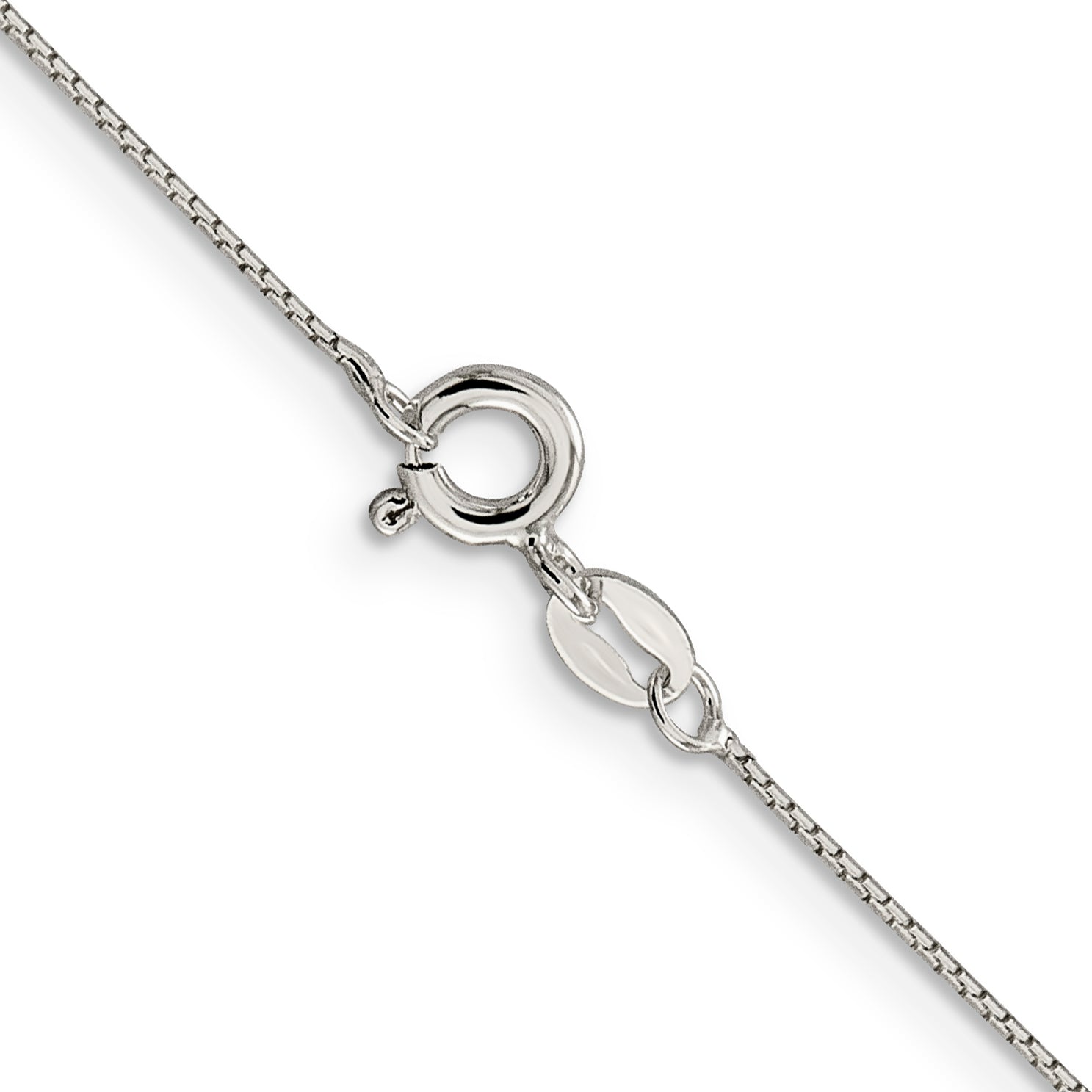 8-Sided Mirror Box Chain Necklace in Sterling Silver
