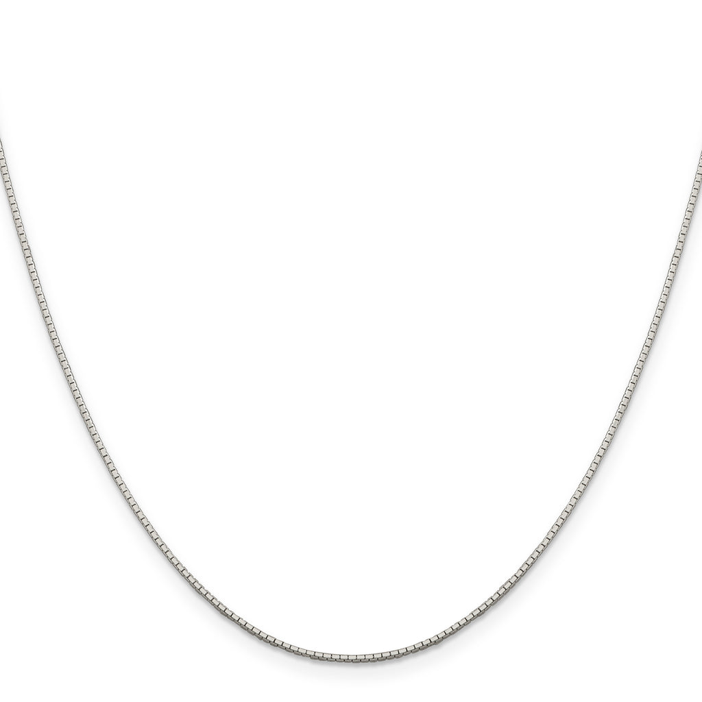 8-Sided Mirror Box Chain Necklace in Sterling Silver