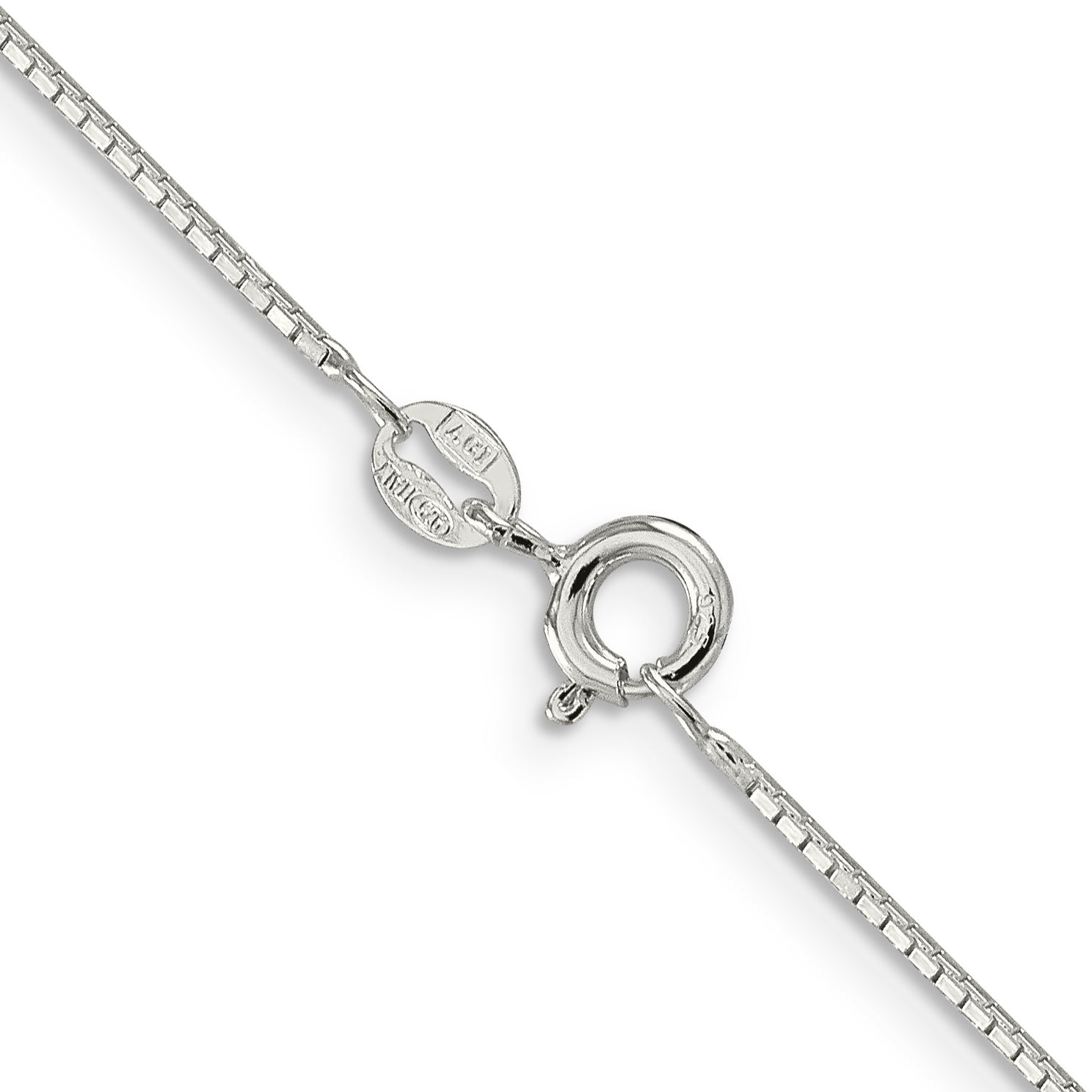 Sophia Jewelers Sterling Silver 8-Sided Mirror Box Chain Necklace
