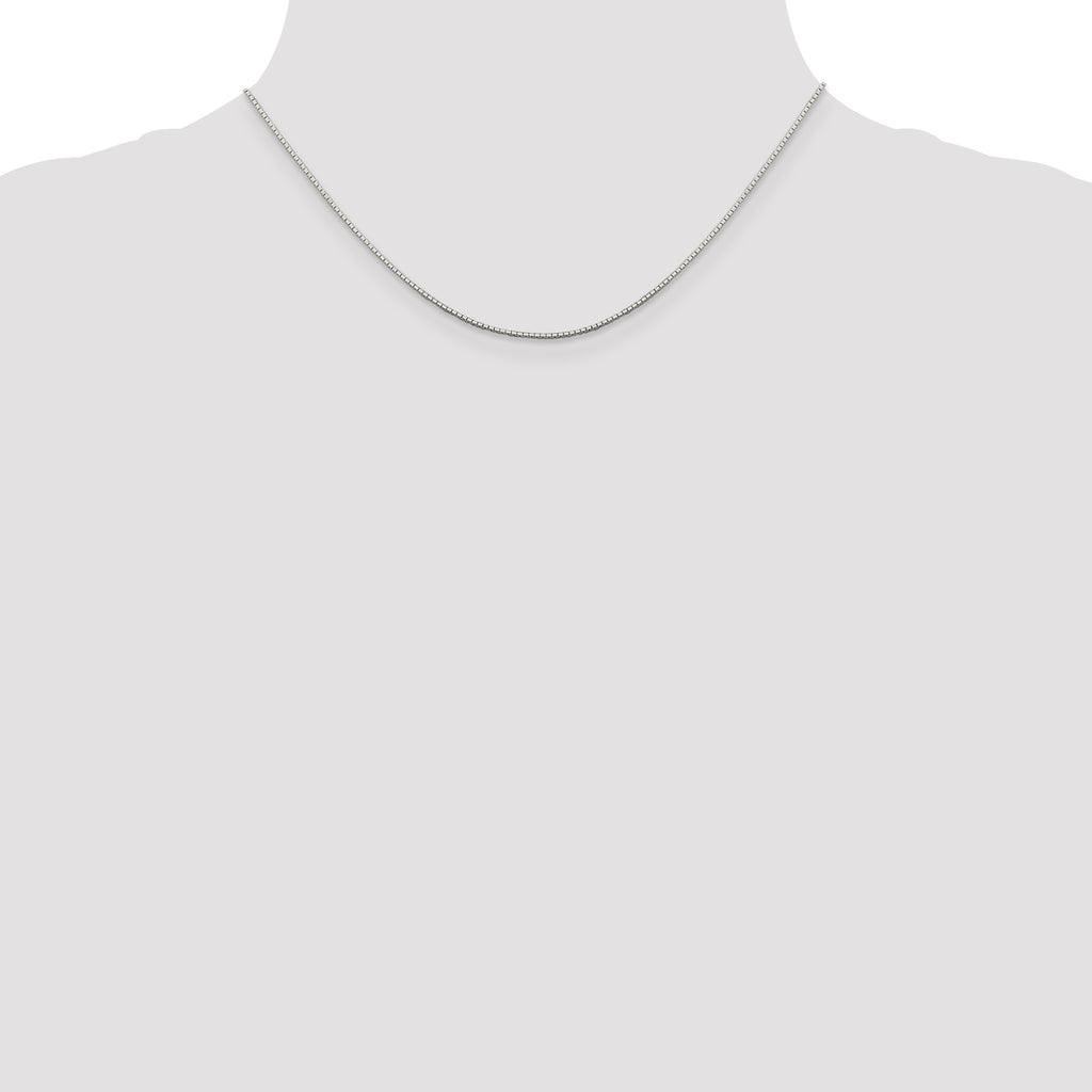 8-Sided Mirror Box Chain Necklace in Sterling Silver