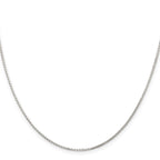 8-Sided Mirror Box Chain Necklace in Sterling Silver, 1.2mm
