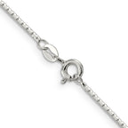 8-Sided Mirror Box Chain Necklace in Sterling Silver, 1.2mm