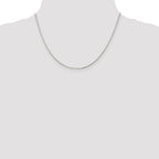 8-Sided Mirror Box Chain Necklace in Sterling Silver, 1.2mm