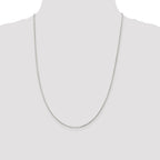 8-Sided Mirror Box Chain Necklace in Sterling Silver, 1.2mm