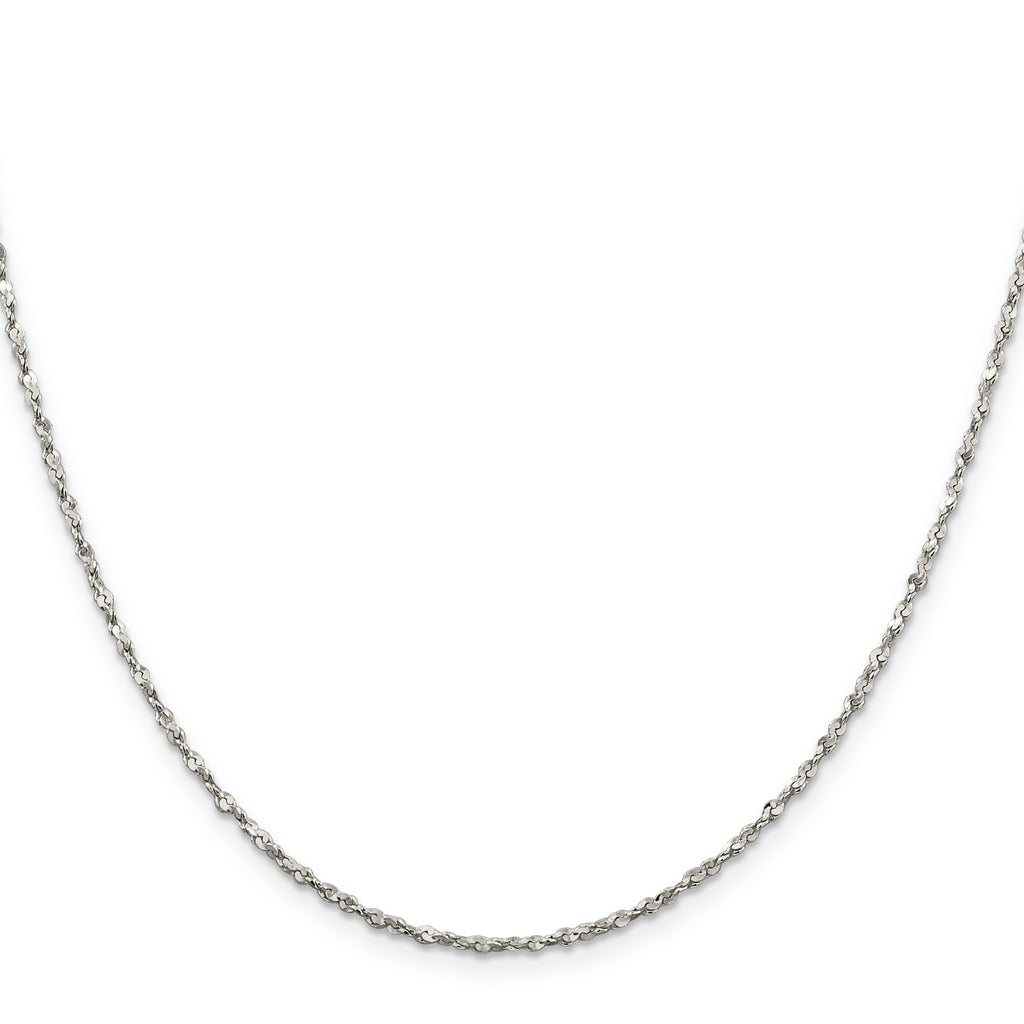 Twisted Serpentine Chain Necklace in Sterling Silver, 1.8mm