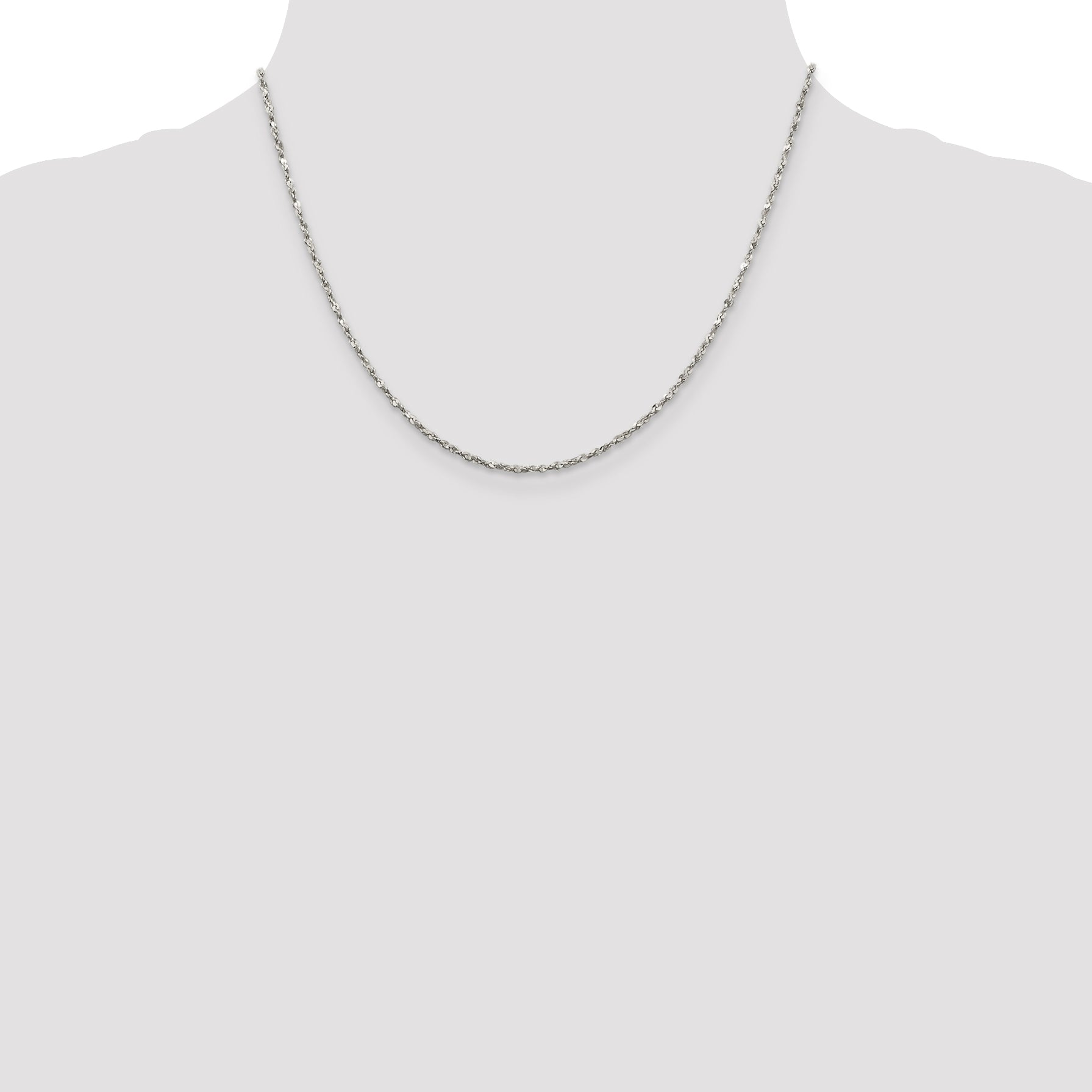 Twisted Serpentine Chain Necklace in Sterling Silver, 1.8mm