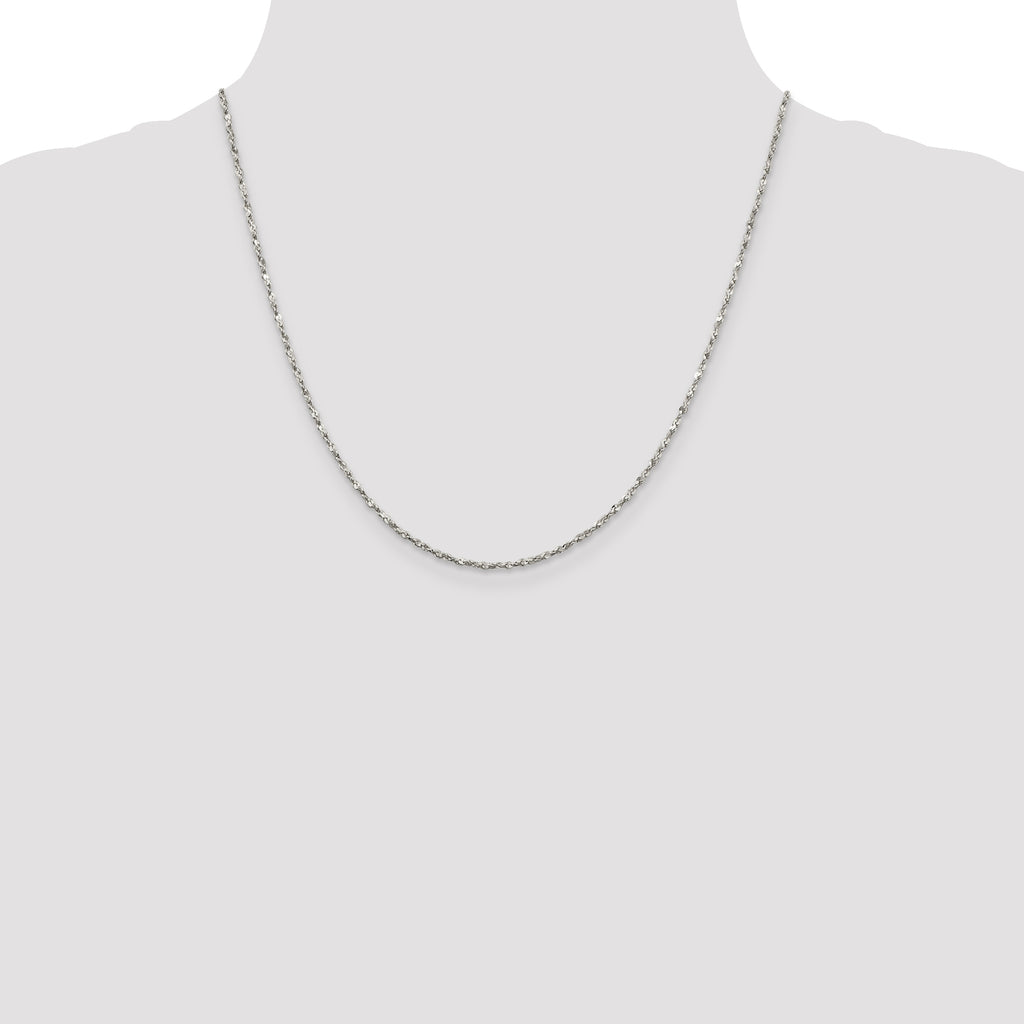 Twisted Serpentine Chain Necklace in Sterling Silver, 1.8mm