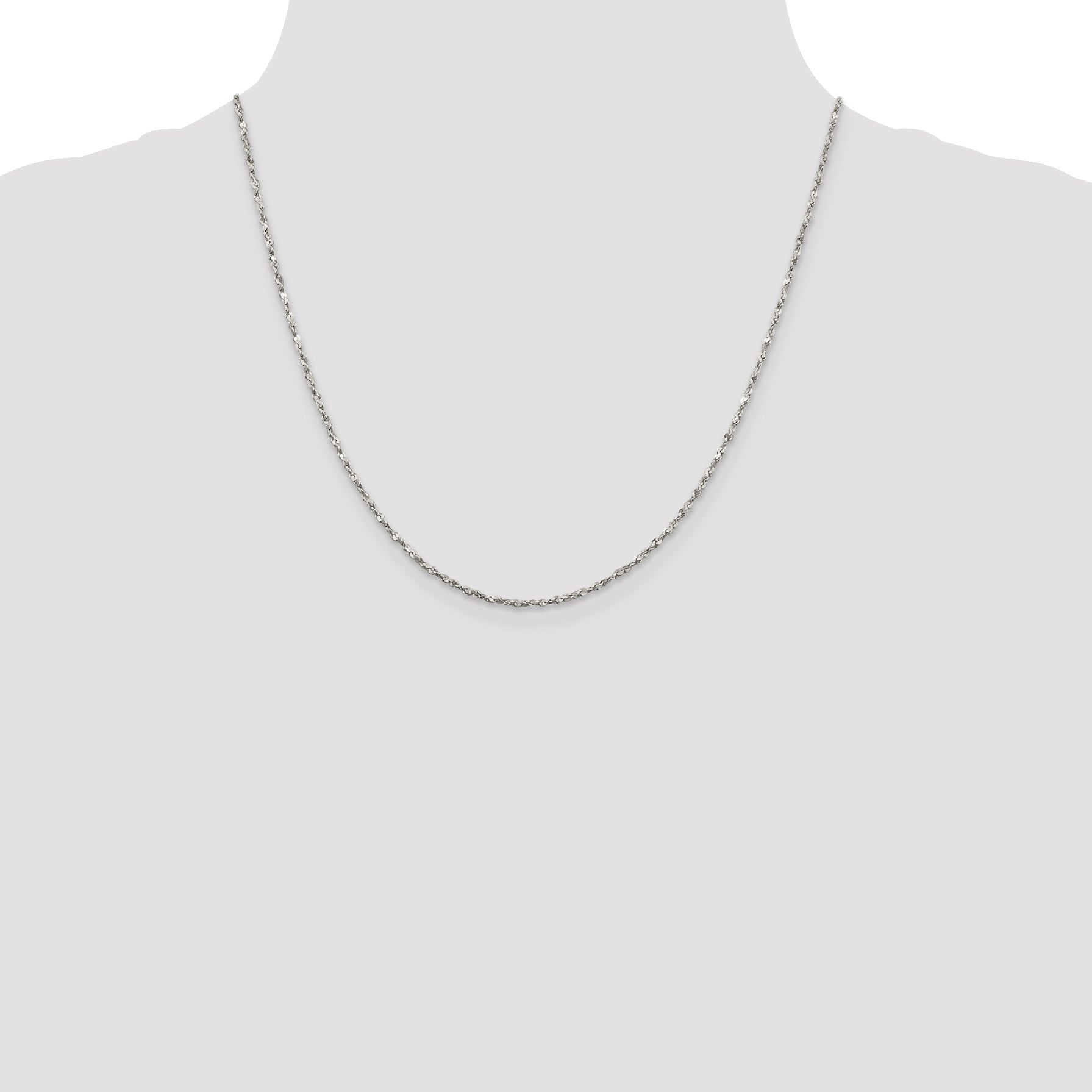 Twisted Serpentine Chain Necklace in Sterling Silver, 1.8mm