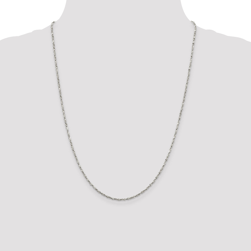 Twisted Serpentine Chain Necklace in Sterling Silver, 1.8mm