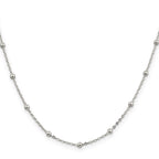 Fancy Beaded Chain Necklace in Sterling Silver, 1.3mm