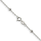 Fancy Beaded Chain Necklace in Sterling Silver, 1.3mm