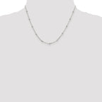 Fancy Beaded Chain Necklace in Sterling Silver, 1.3mm