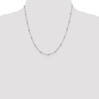Fancy Beaded Chain Necklace in Sterling Silver, 1.3mm