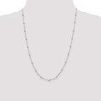 Fancy Beaded Chain Necklace in Sterling Silver, 1.3mm