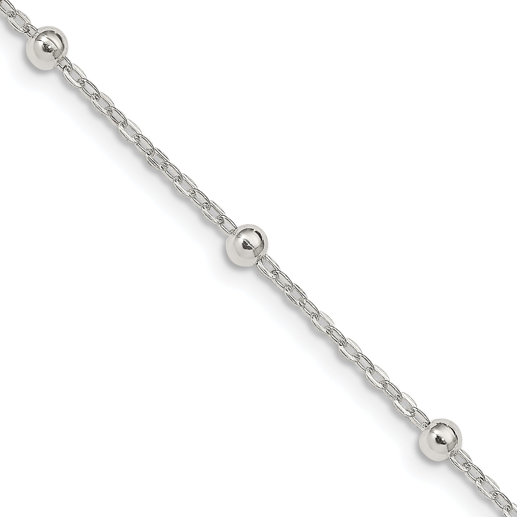 Sterling Silver 1.3mm Fancy Beaded Chain Main image
