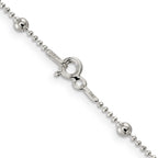 Diamond-Cut Beaded Chain Necklace in Sterling Silver