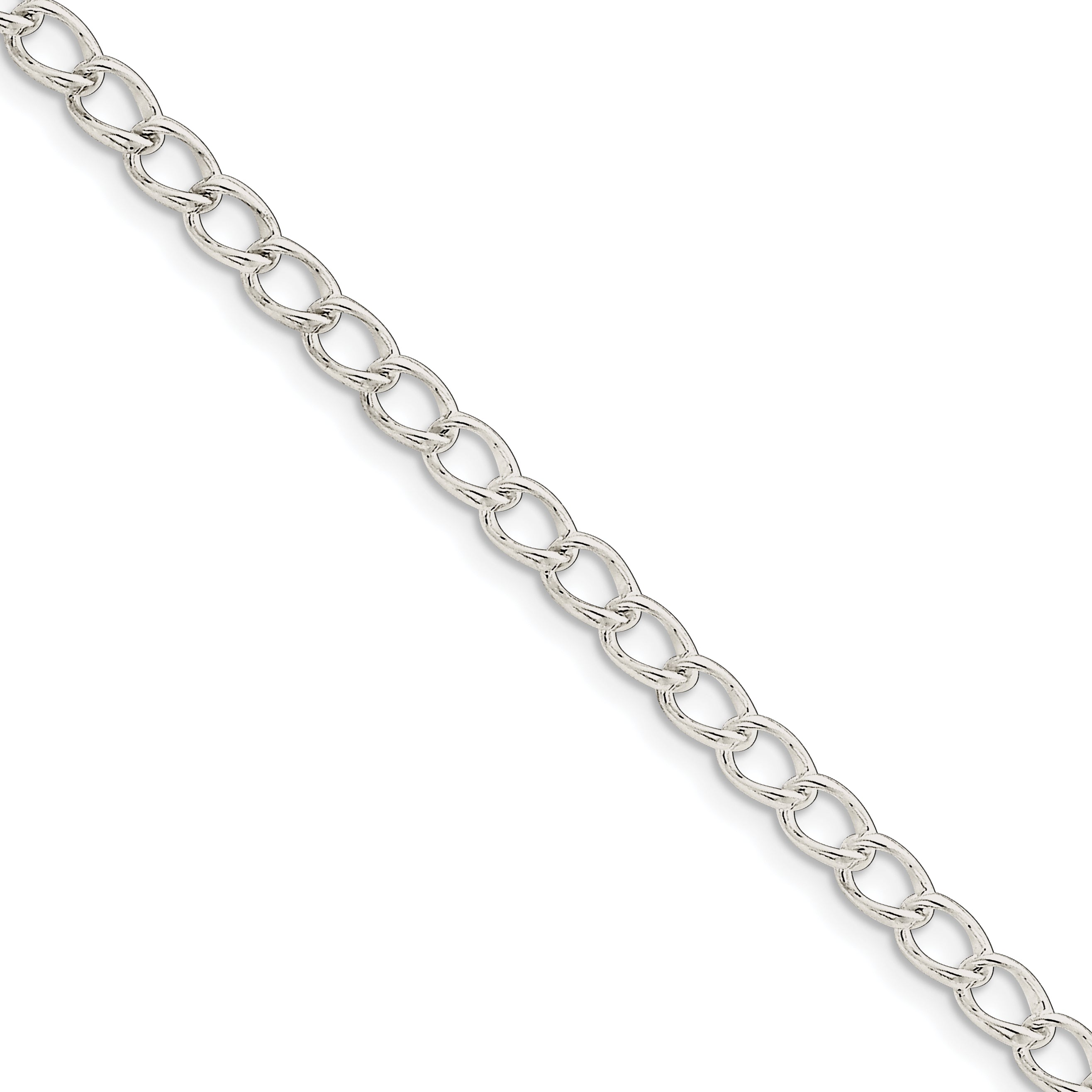 Sterling Silver 4.5mm Half round Wire Curb Chain Main image