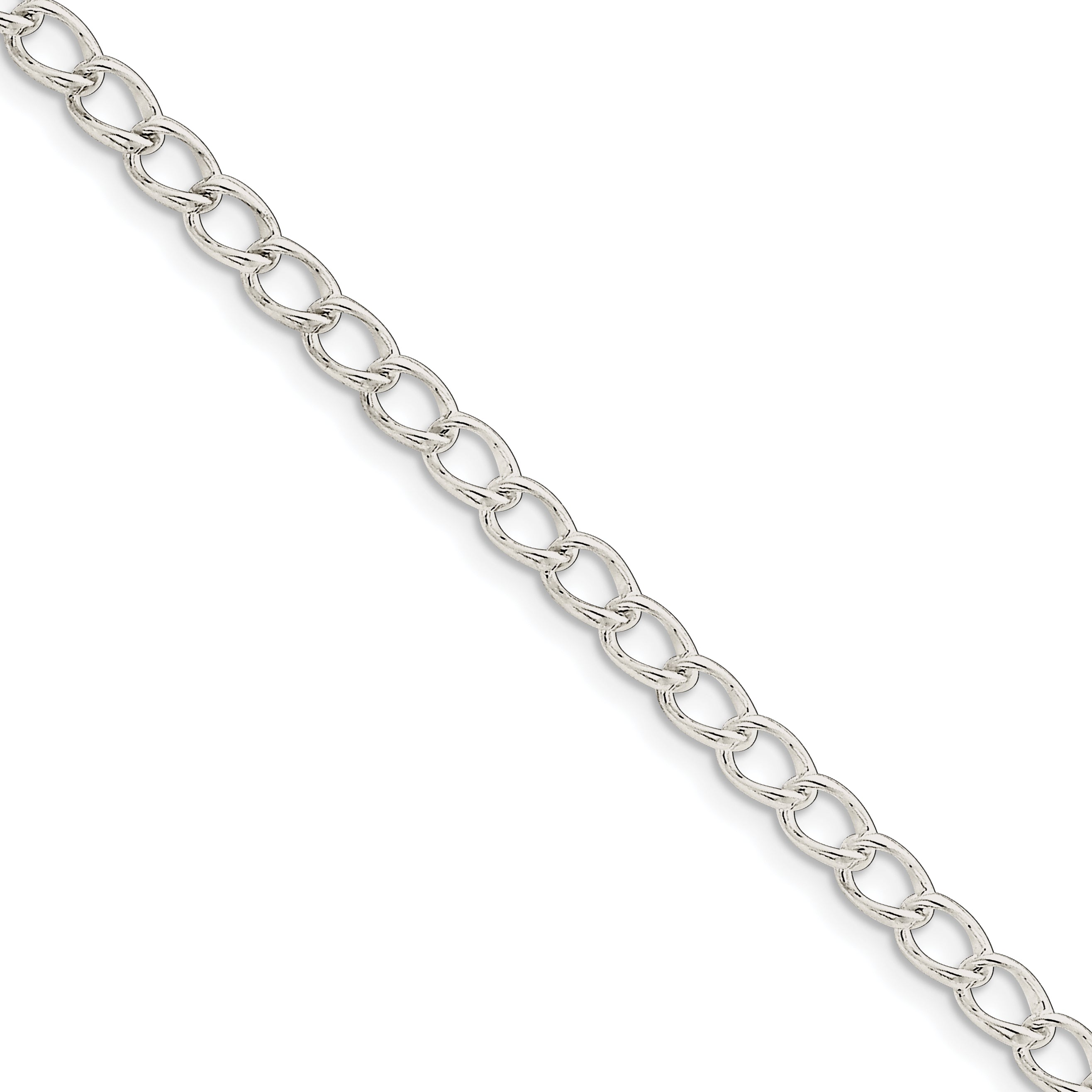 Sterling Silver 4.5mm Half round Wire Curb Chain