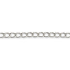 Amore La Vita Sterling Silver Rhodium-plated Polished 5.3mm 7 inch Half Round Wire Curb Chain with Fancy Lobster Clasp Charm Bracelet